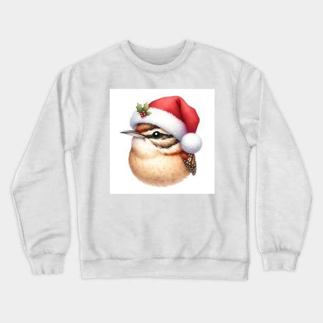 Christmas Carolina Wren head Crewneck Sweatshirt by AndyMcBird